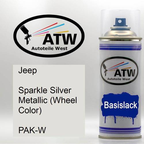 Jeep, Sparkle Silver Metallic (Wheel Color), PAK-W: 400ml Sprühdose, von ATW Autoteile West.